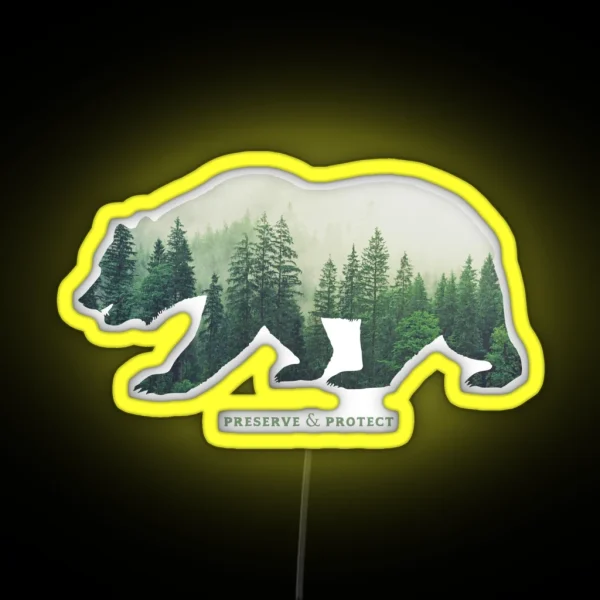 Preserve And Protect Nature Double Exposure RGB Neon Sign