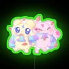 Pretty Cure Mepple and Mipple - RGB Neon Sign with Green Lights, Stylish Design