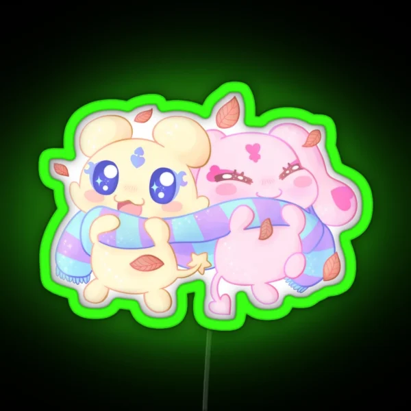 Pretty Cure Mepple And Mipple RGB Neon Sign