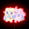 Pretty Cure Mepple and Mipple neon sign with RGB lighting - red.