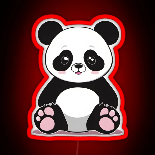 Pretty Panda With Big Ears RGB Neon Sign