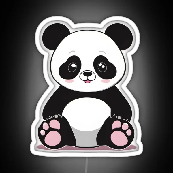 Pretty Panda With Big Ears RGB Neon Sign