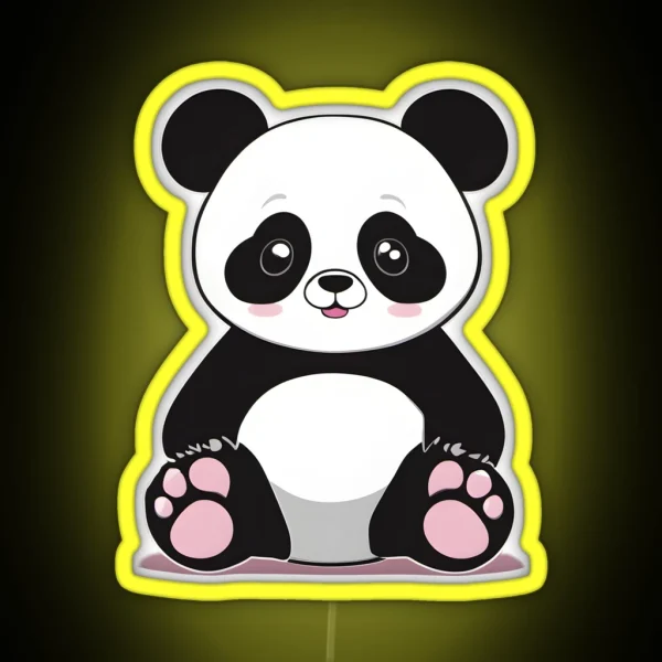 Pretty Panda With Big Ears RGB Neon Sign