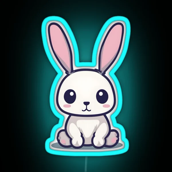 Pretty Rabbit With Big Ears RGB Neon Sign