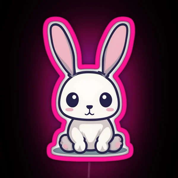 Pretty Rabbit With Big Ears RGB Neon Sign