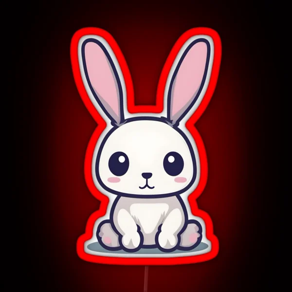 Pretty Rabbit With Big Ears RGB Neon Sign