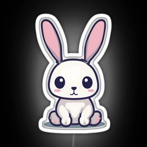 Pretty Rabbit With Big Ears RGB Neon Sign