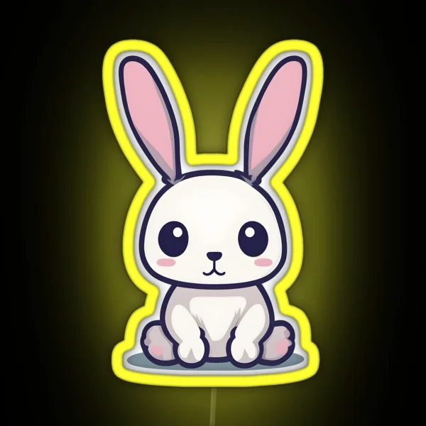 Pretty Rabbit With Big Ears RGB Neon Sign