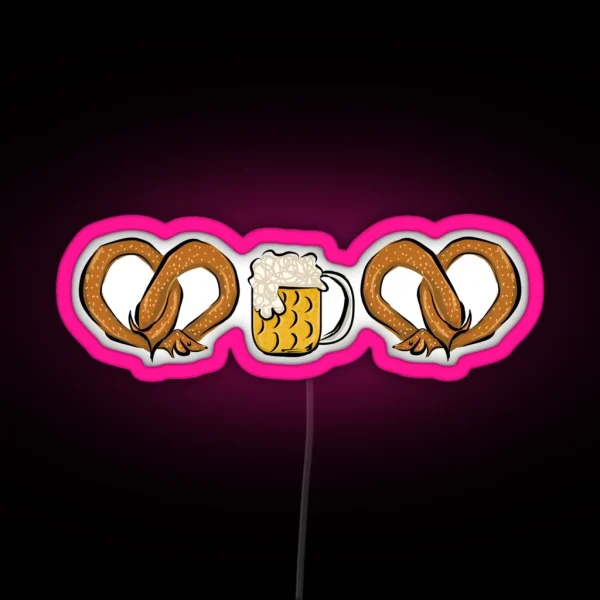Pretzel Dog And Beer RGB Neon Sign
