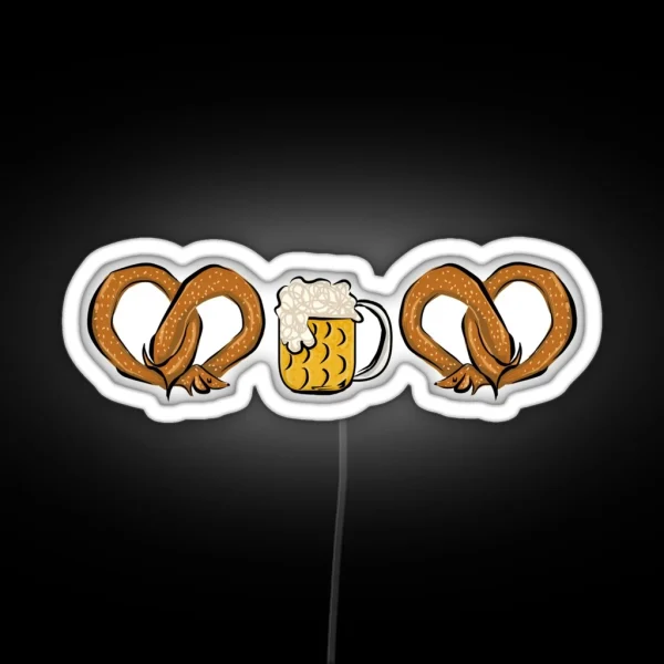 Pretzel Dog And Beer RGB Neon Sign
