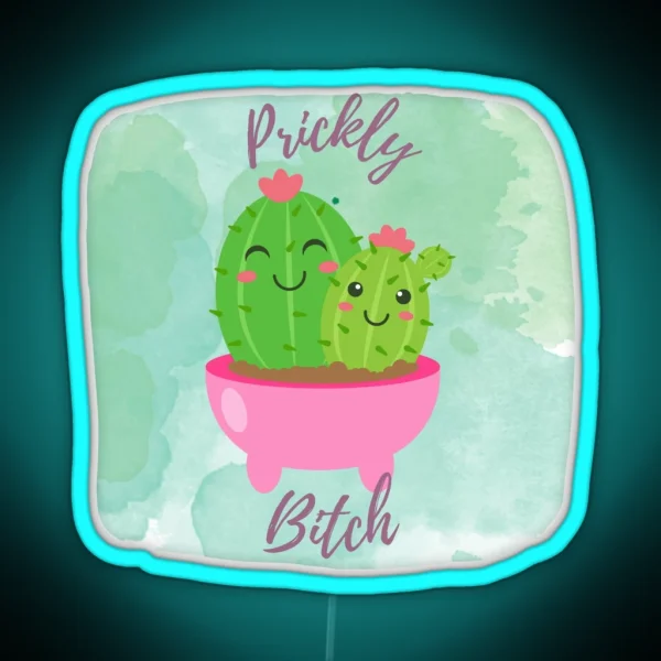 Prickly Bitch Cactus RGB Neon Sign