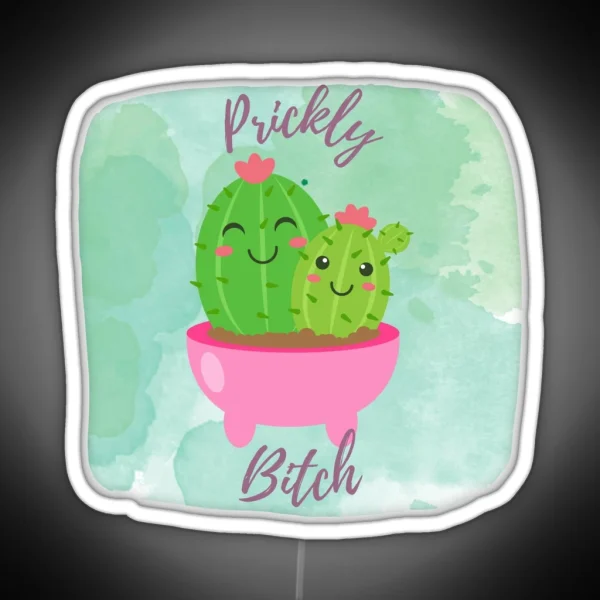 Prickly Bitch Cactus RGB Neon Sign