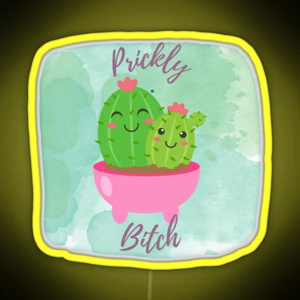 Prickly Bitch Cactus RGB Neon Sign