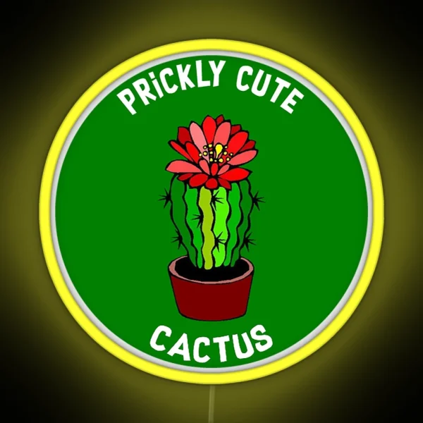 Prickly But Cute Cactus Lover Collector Wife Girlfriend RGB Neon Sign