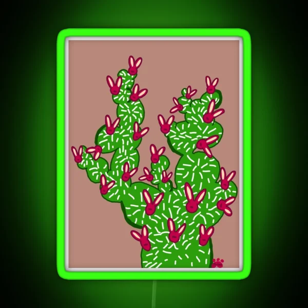 Prickly Pear Bunnies RGB Neon Sign