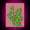 whimsical prickle pear bunnies vibrant rgb neon sign pink