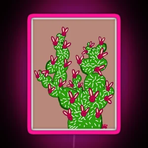 Prickly Pear Bunnies RGB Neon Sign