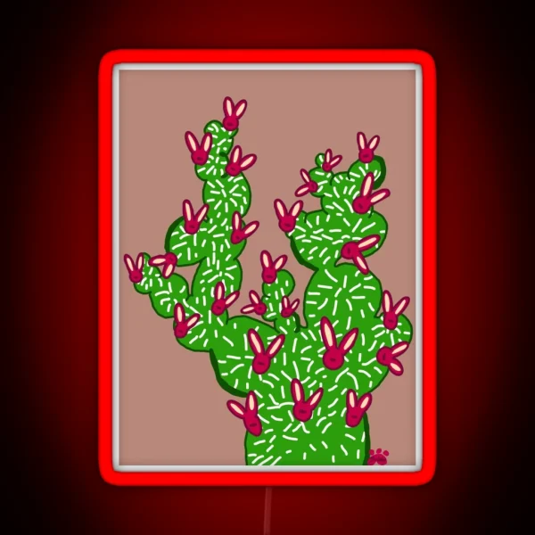 Prickly Pear Bunnies RGB Neon Sign