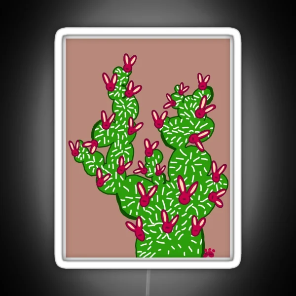 Prickly Pear Bunnies RGB Neon Sign
