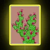 prickly pear bunnies neon sign with vibrant RGB lighting and yellow tones