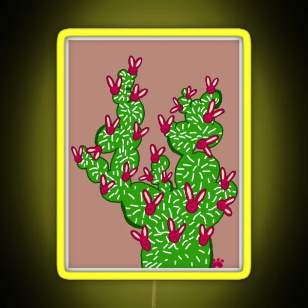 Prickly Pear Bunnies RGB Neon Sign