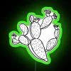 A design of a prickly pear cactus with an RGB neon sign, vibrant and green.