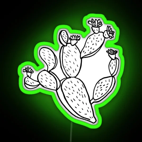Prickly Pear Cactus Design RGB Neon Sign