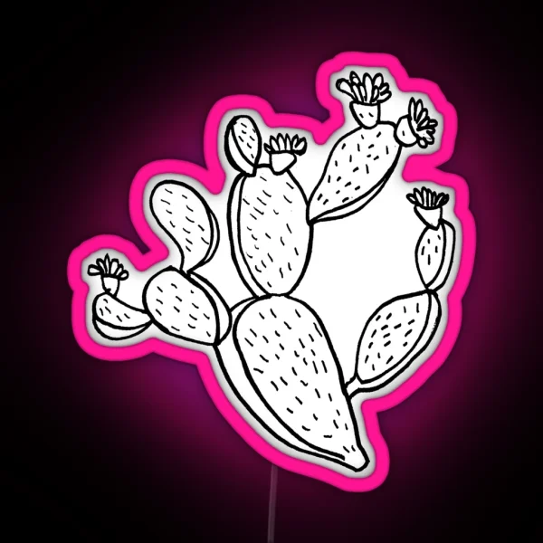 Prickly Pear Cactus Design RGB Neon Sign