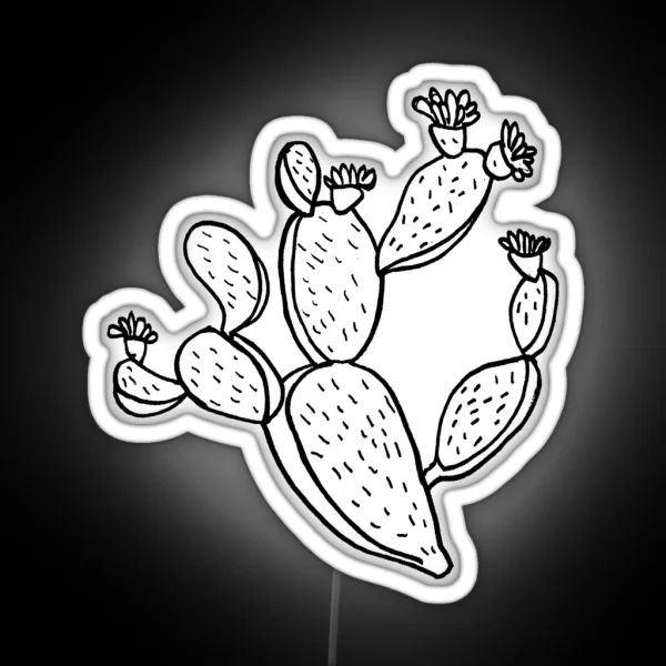 Prickly Pear Cactus Design RGB Neon Sign
