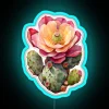 prickly pear cactus flower neon sign rgb blue