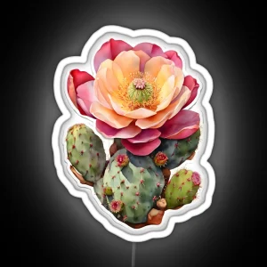 Prickly Pear Cactus Flower RGB Neon Sign