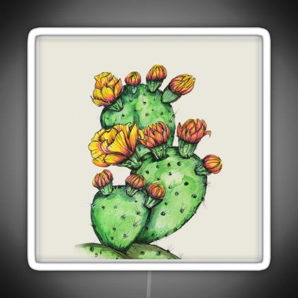 Prickly Pear Cactus RGB Neon Sign