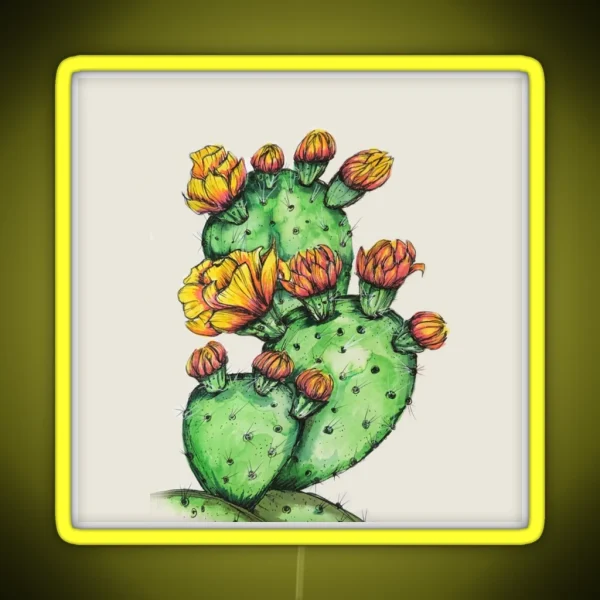 Prickly Pear Cactus RGB Neon Sign