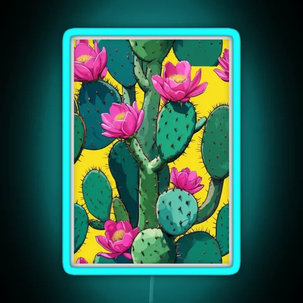 Prickly Pear Pop Art RGB Neon Sign
