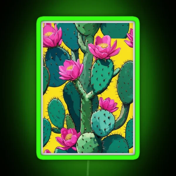 Prickly Pear Pop Art RGB Neon Sign