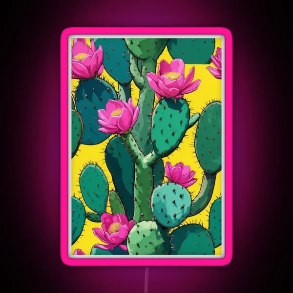 Prickly Pear Pop Art RGB Neon Sign