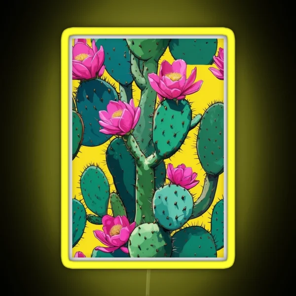 Prickly Pear Pop Art RGB Neon Sign