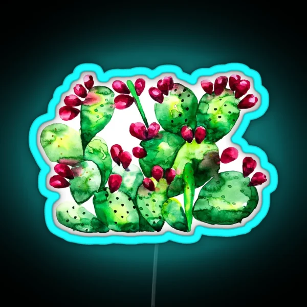 Prickly Prickly Pear Cactus RGB Neon Sign