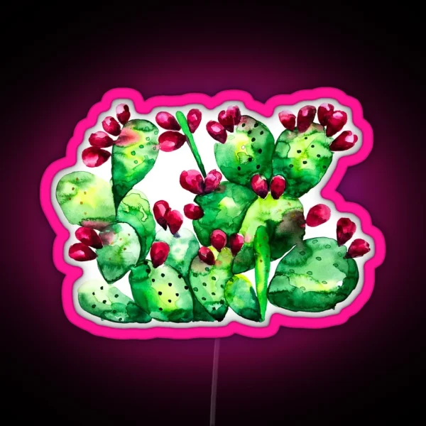 Prickly Prickly Pear Cactus RGB Neon Sign