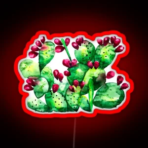Prickly Prickly Pear Cactus RGB Neon Sign