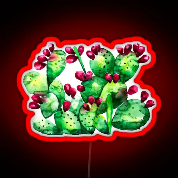 Prickly Prickly Pear Cactus RGB Neon Sign