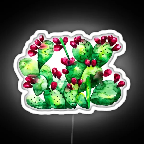 Prickly Prickly Pear Cactus RGB Neon Sign
