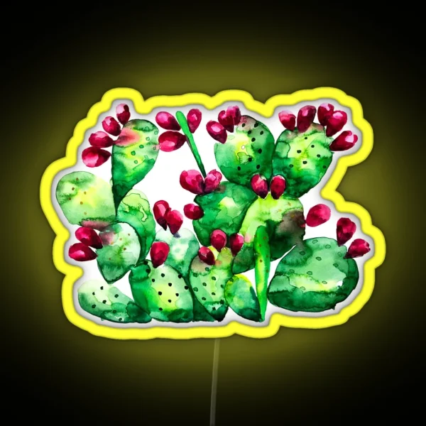 Prickly Prickly Pear Cactus RGB Neon Sign
