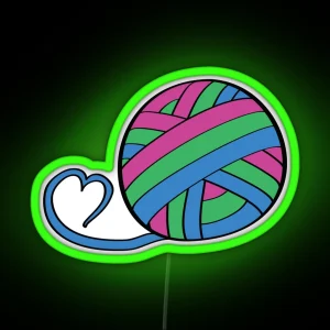 Pride Merch Yarn Ball Polysexual RGB Neon Sign