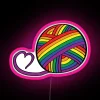 pride merch vibrant yarn ball rainbow rgb neon sign colorful pink