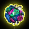 pride polysexual tabletop rpg d20 gaming dice neon rgb sign yellow