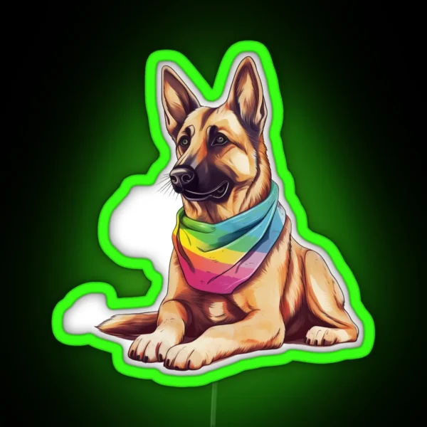 Pride Puppies German Shepherd RGB Neon Sign