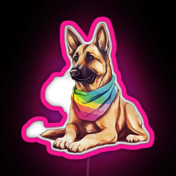 Pride Puppies German Shepherd RGB Neon Sign