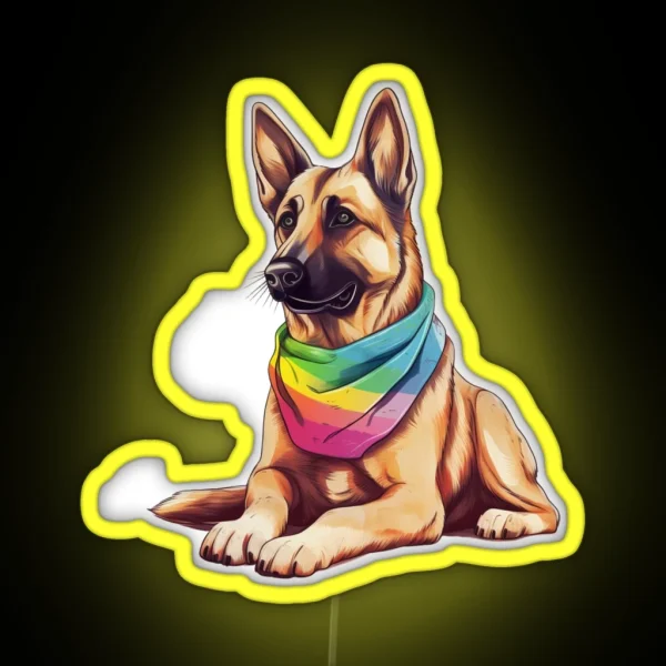 Pride Puppies German Shepherd RGB Neon Sign