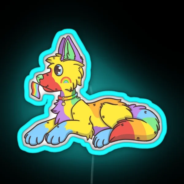 Pride Pups Gay German Shepherd RGB Neon Sign